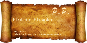 Plutzer Piroska névjegykártya